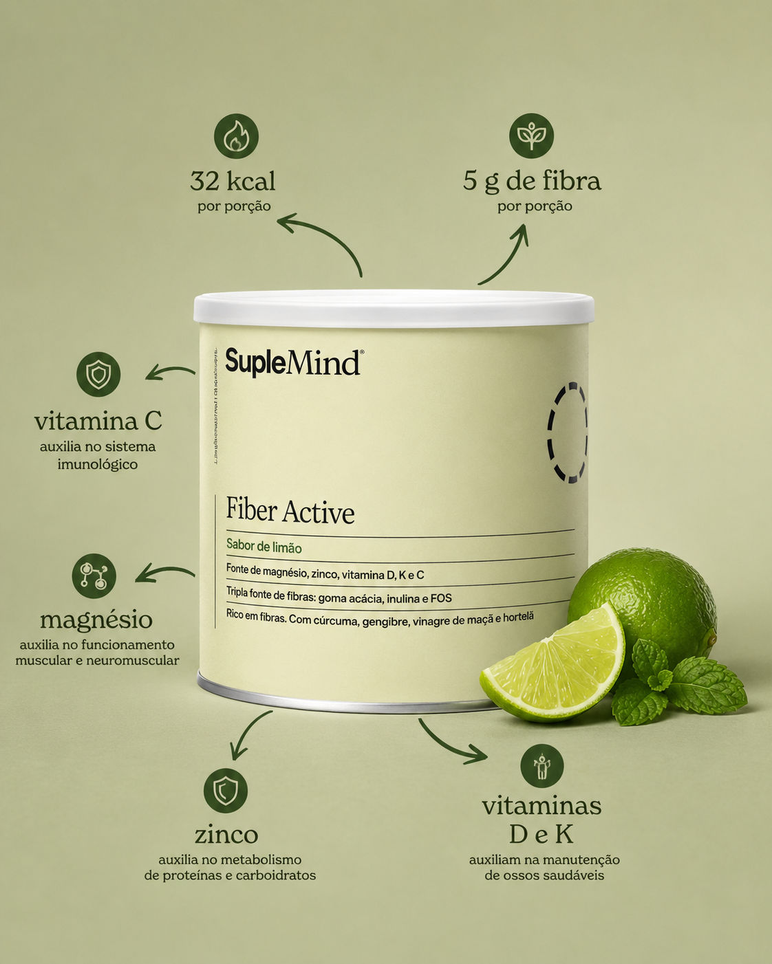 Fiber Active SupleMind — ingredientes funcionais para digestão saudável