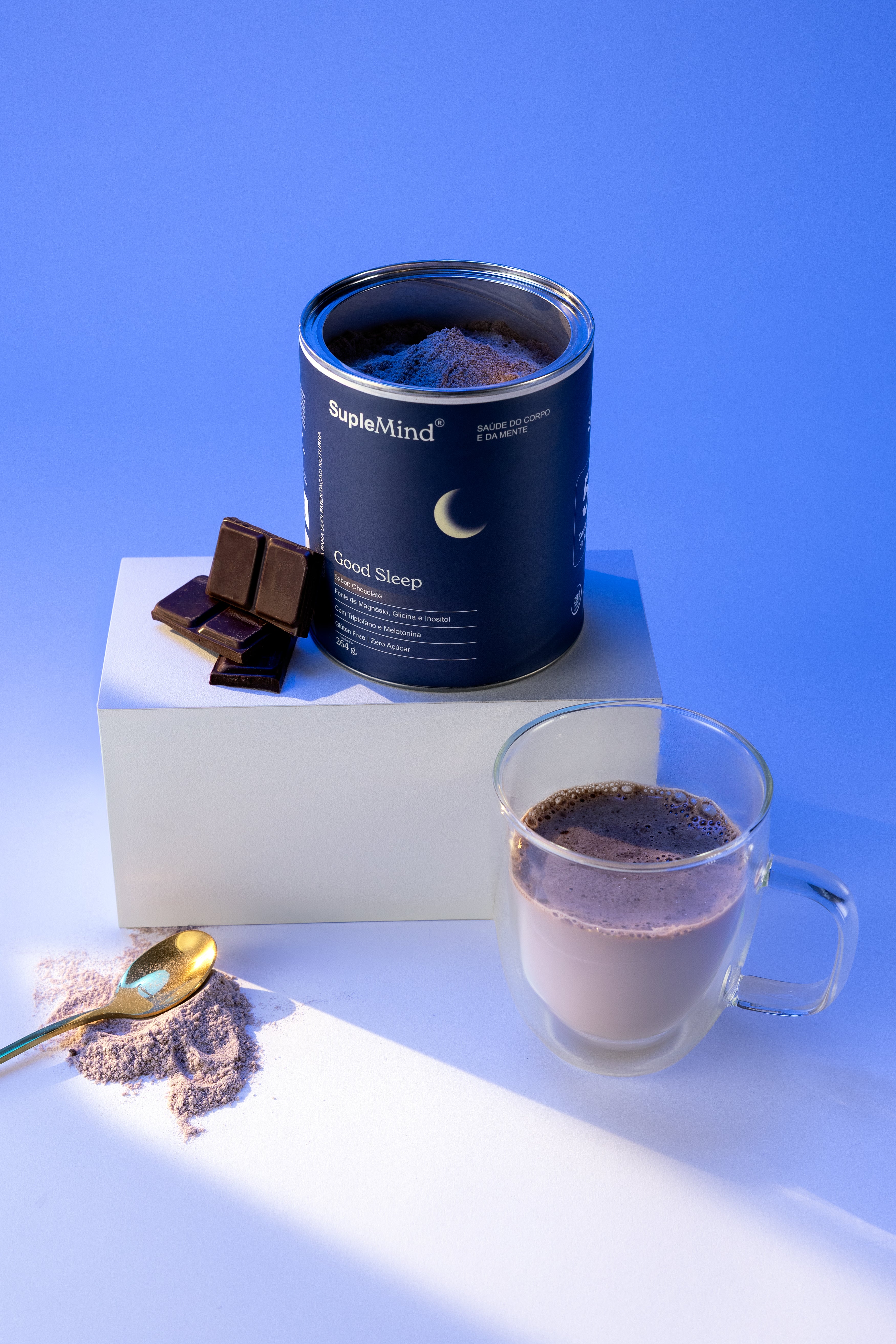 Good Sleep SupleMind Chocolate em cena ambientada noturna