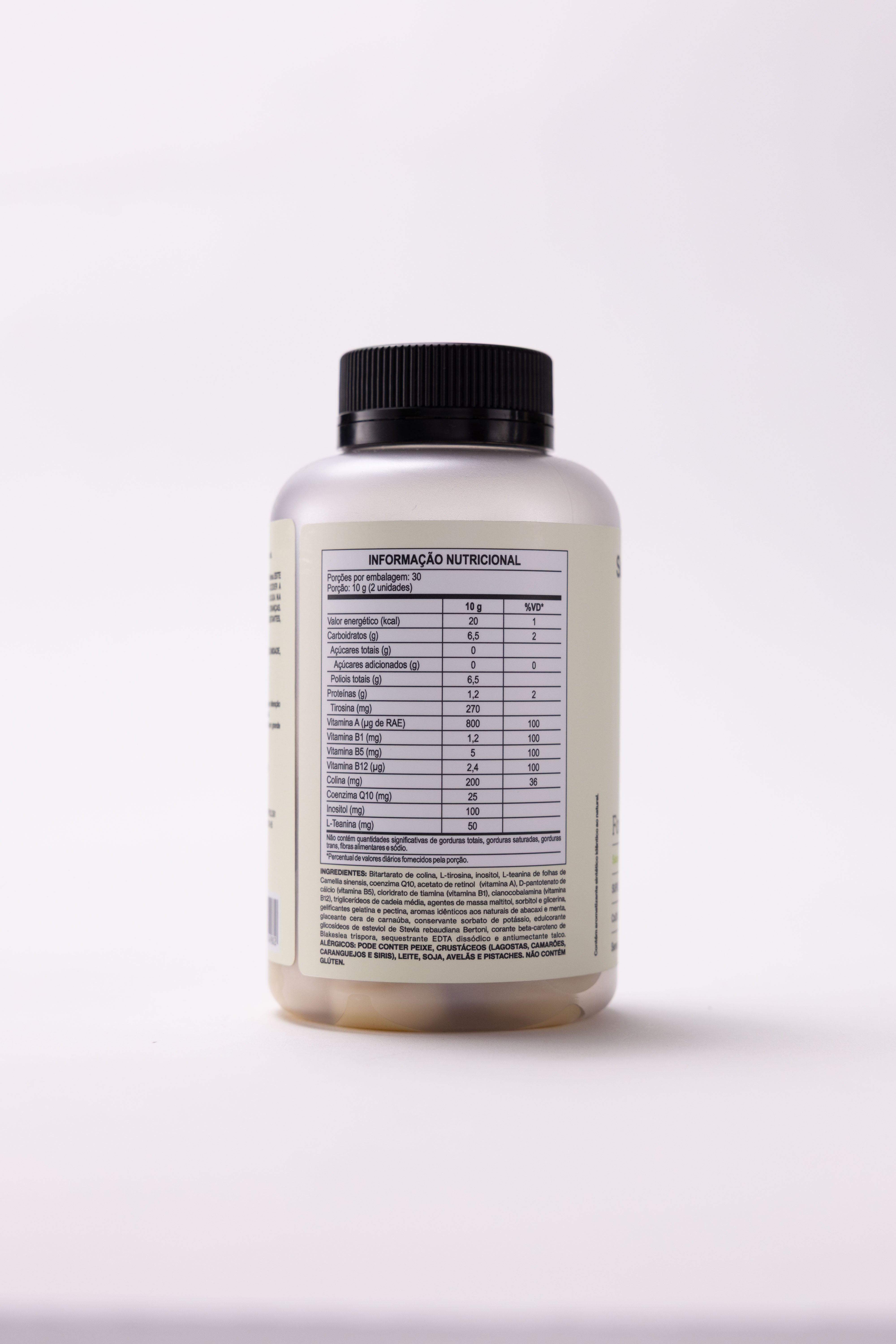 Rótulo do Focus & Clareza SupleMind com lista de ingredientes ativos